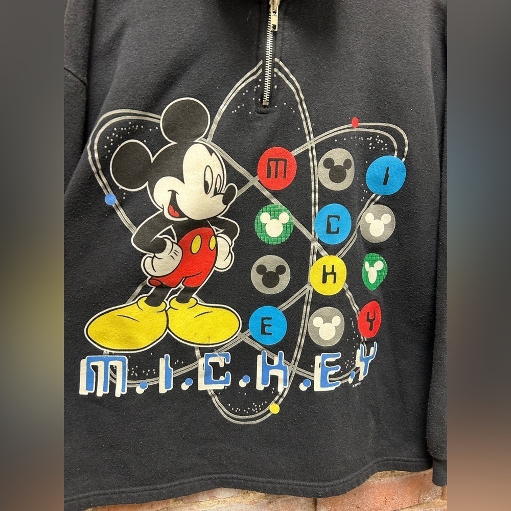 Mickey Mouse Vintage 1/4 Zip Lightweight Sweatshirt - Picture 2 of 5